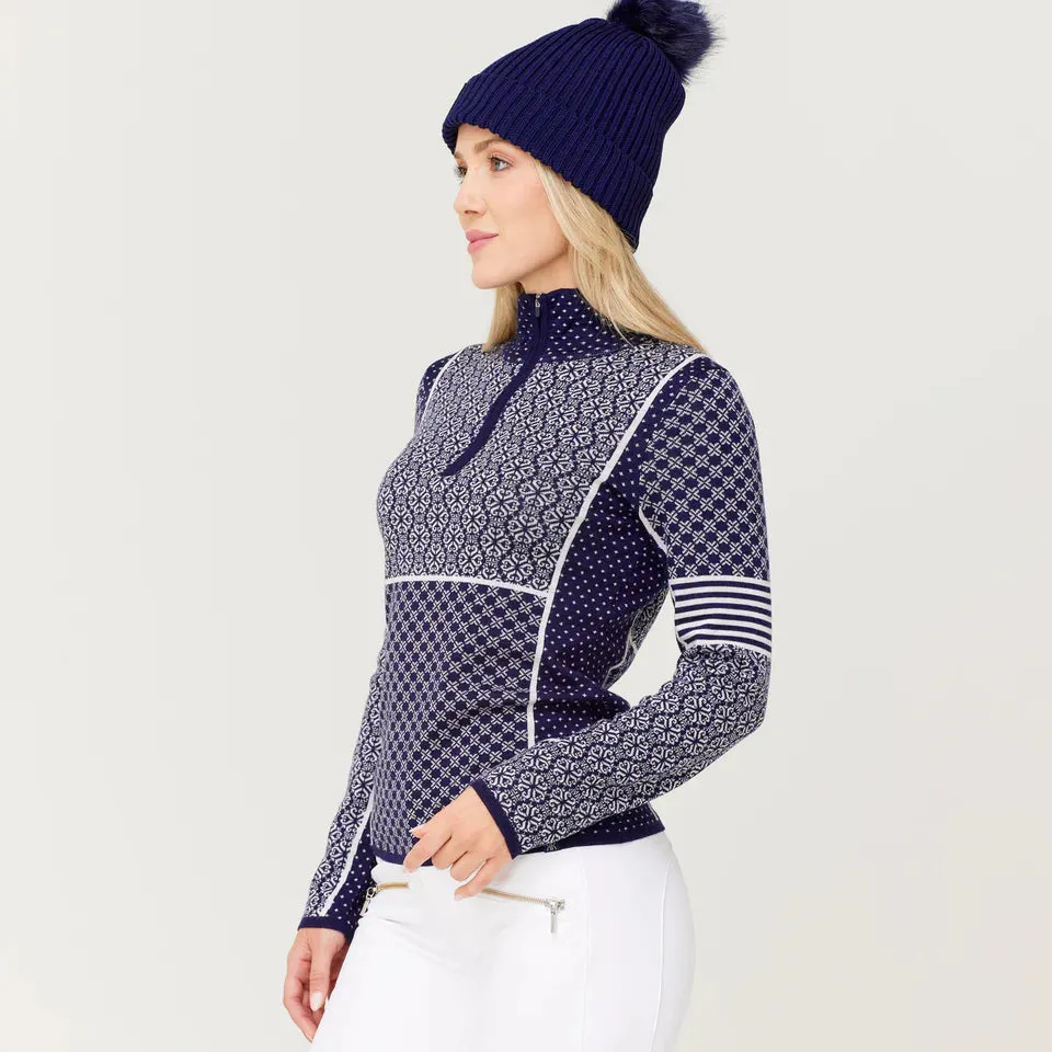 Women's Pow 100% Merino Zip Neck Sweater